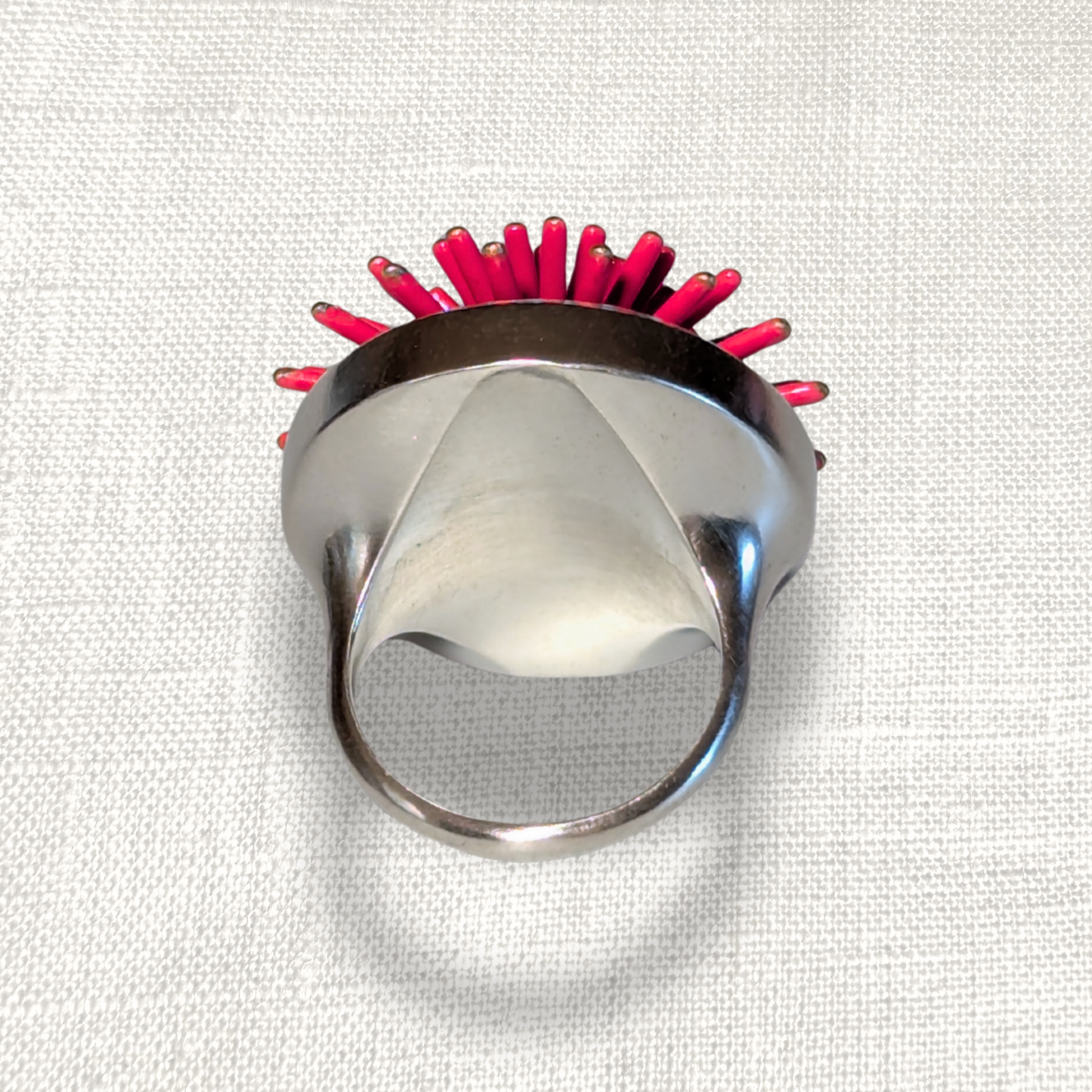 Spike ring - Hot pink