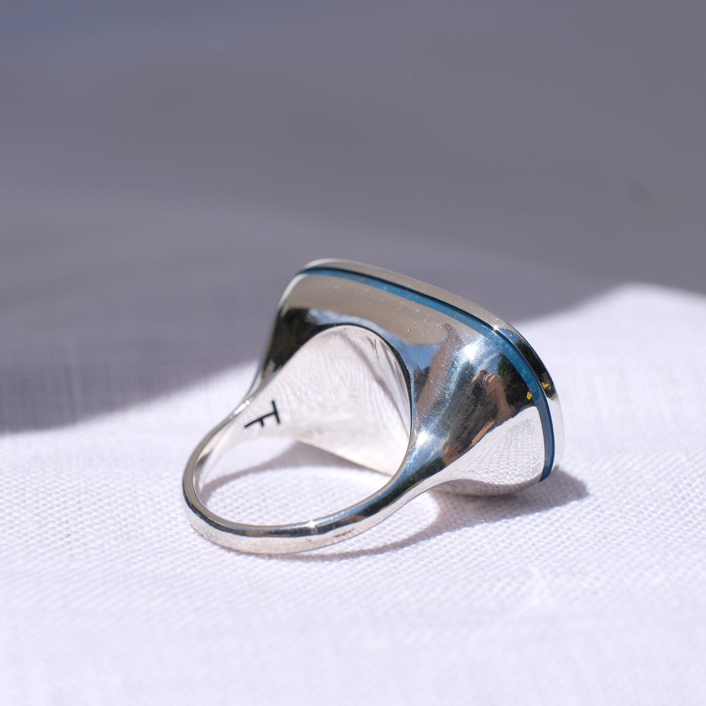One of a Kind Chrysocolla Chalcedony Signet Ring (free ring re-sizing for this ring, send me a message to let me know)