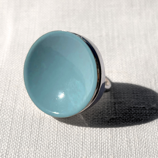 70's signet ring - Powder Blue