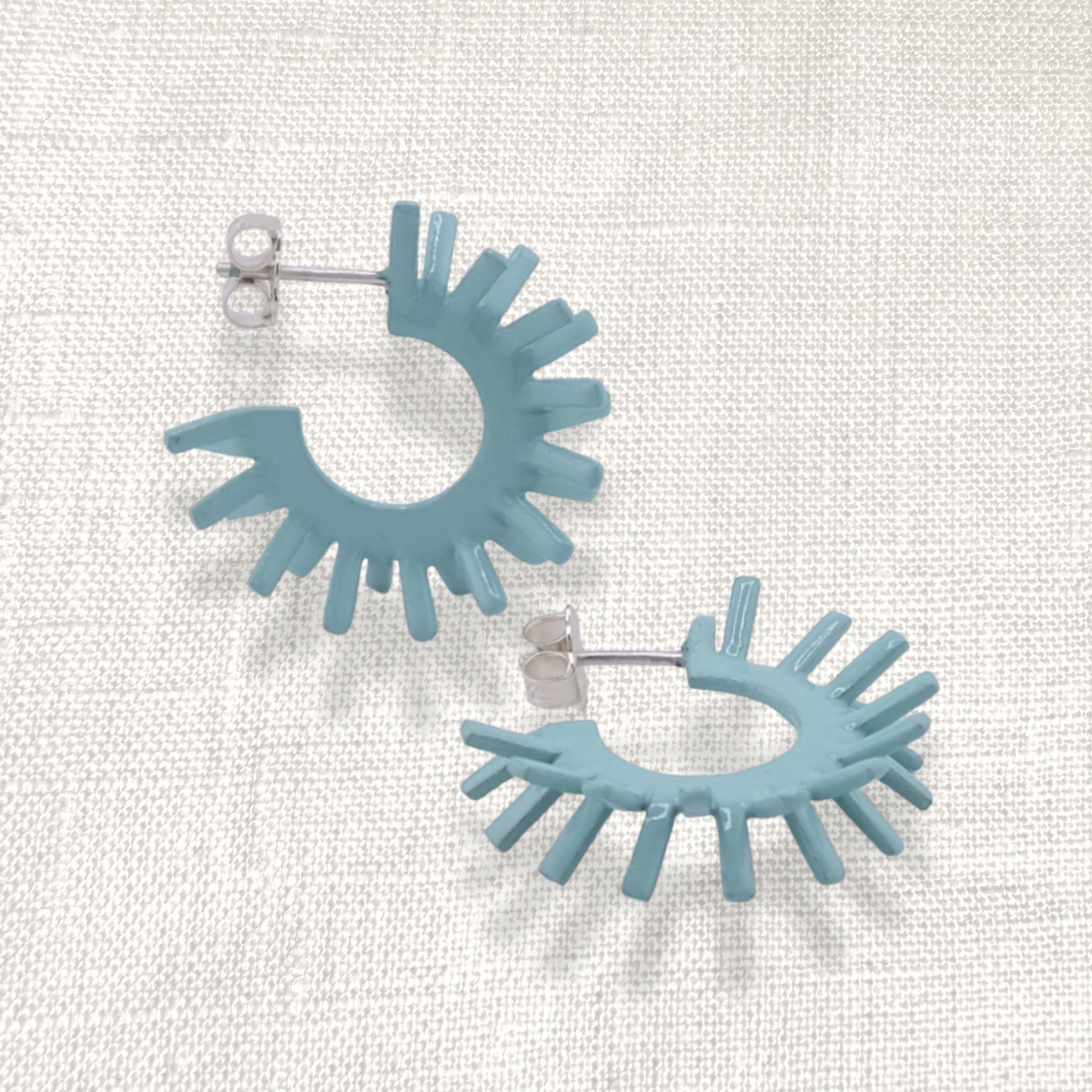 Spike earring's - 1950's powder blue