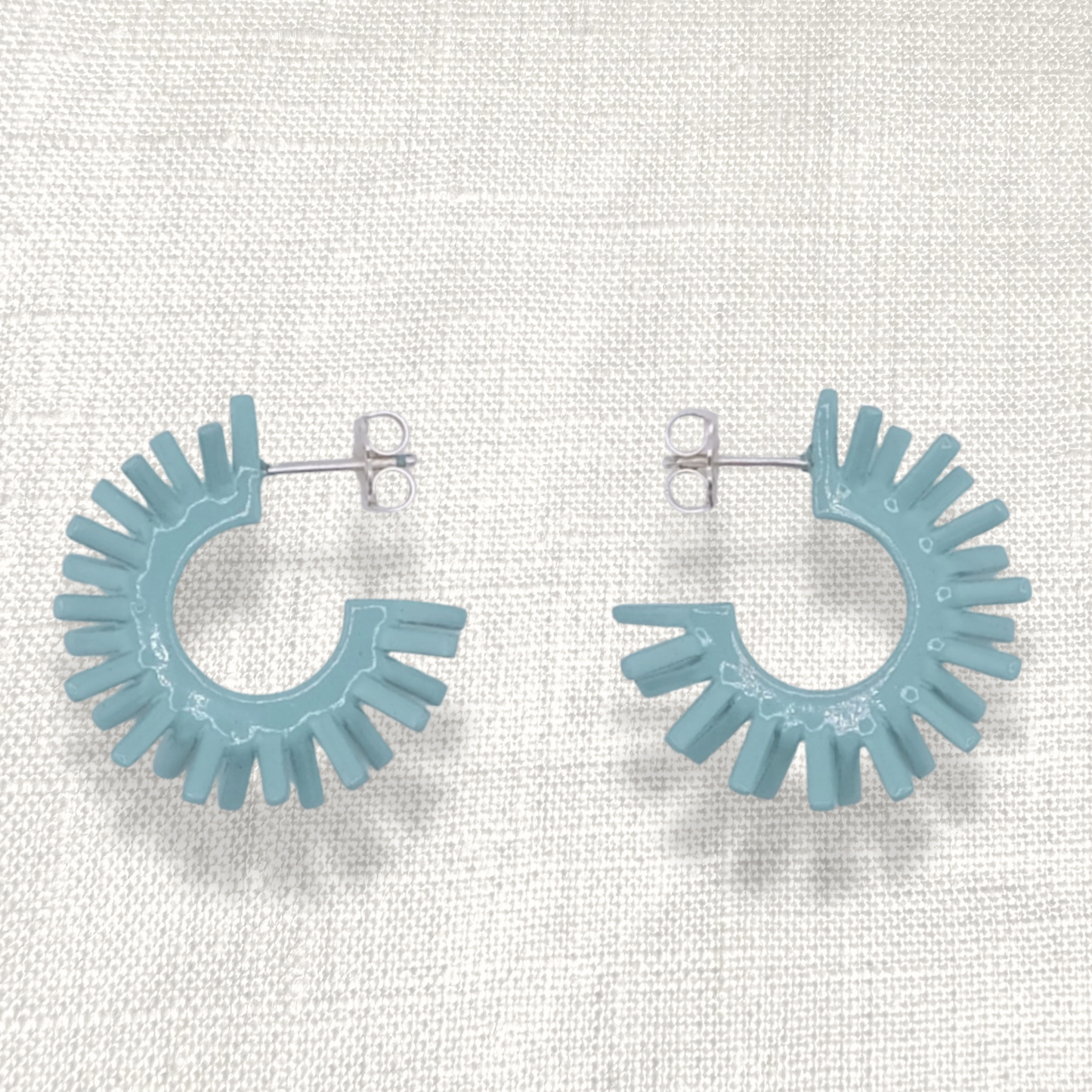 Spike earring's - 1950's powder blue