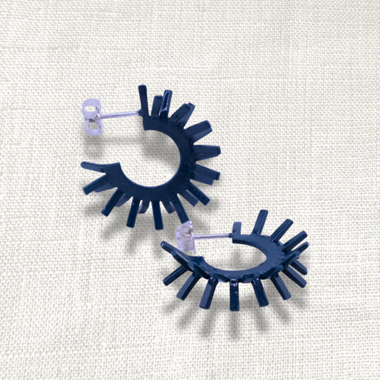 Spike earring's - Almost navy