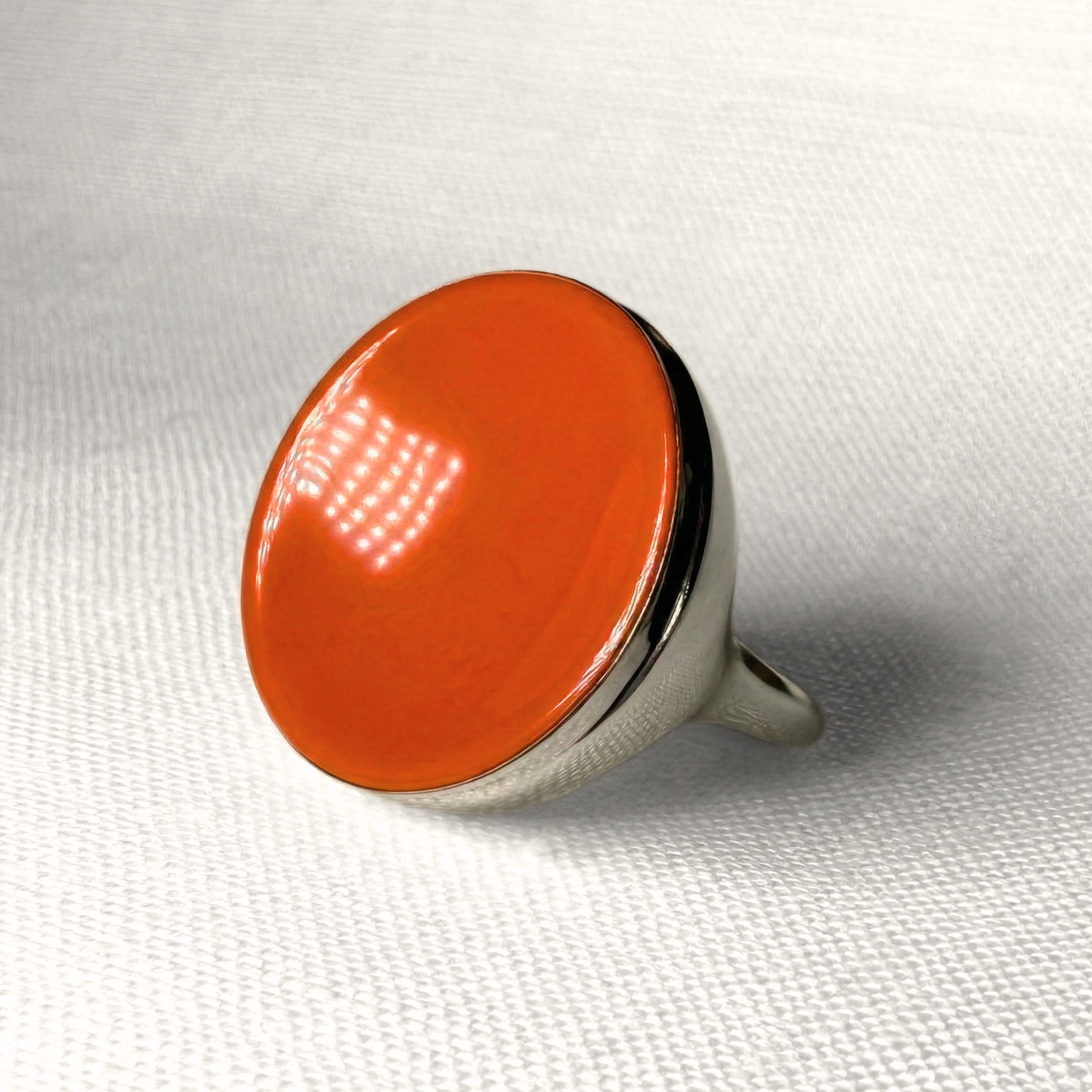 70's signet ring - Red Orange