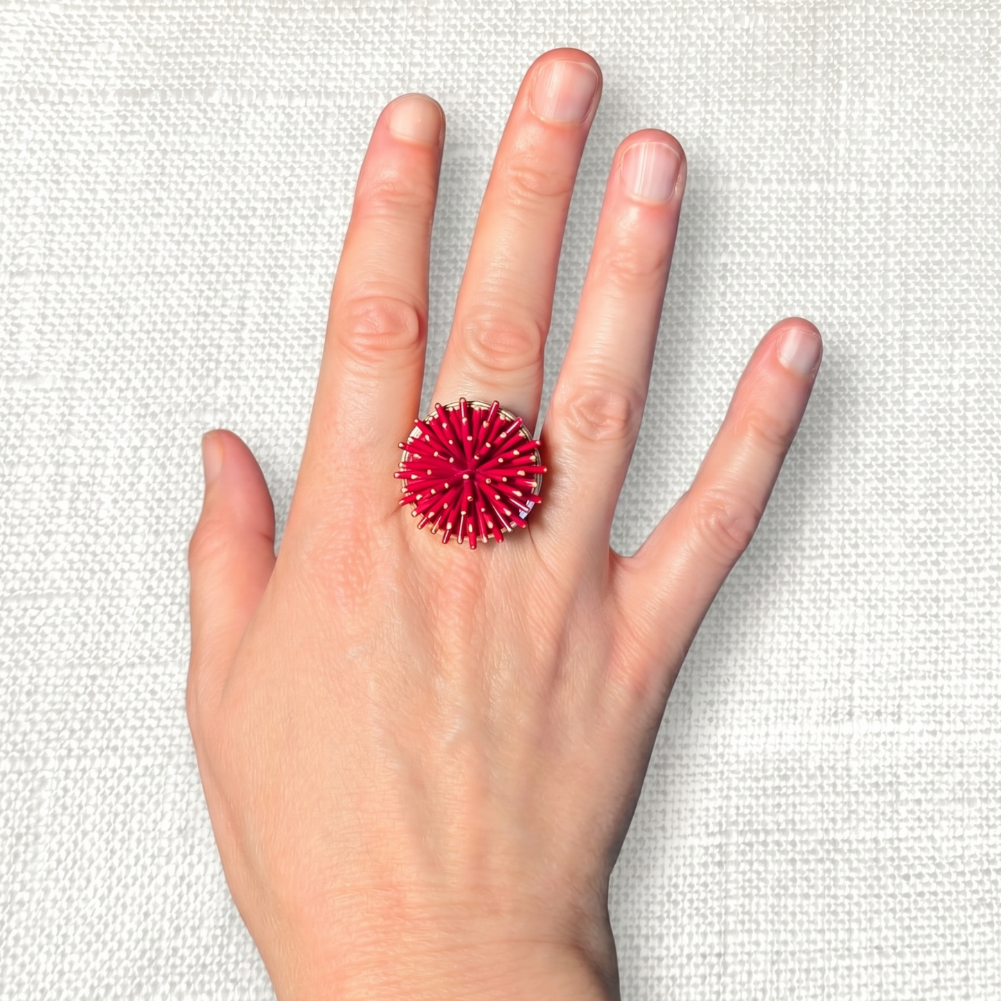 Spike ring - Red