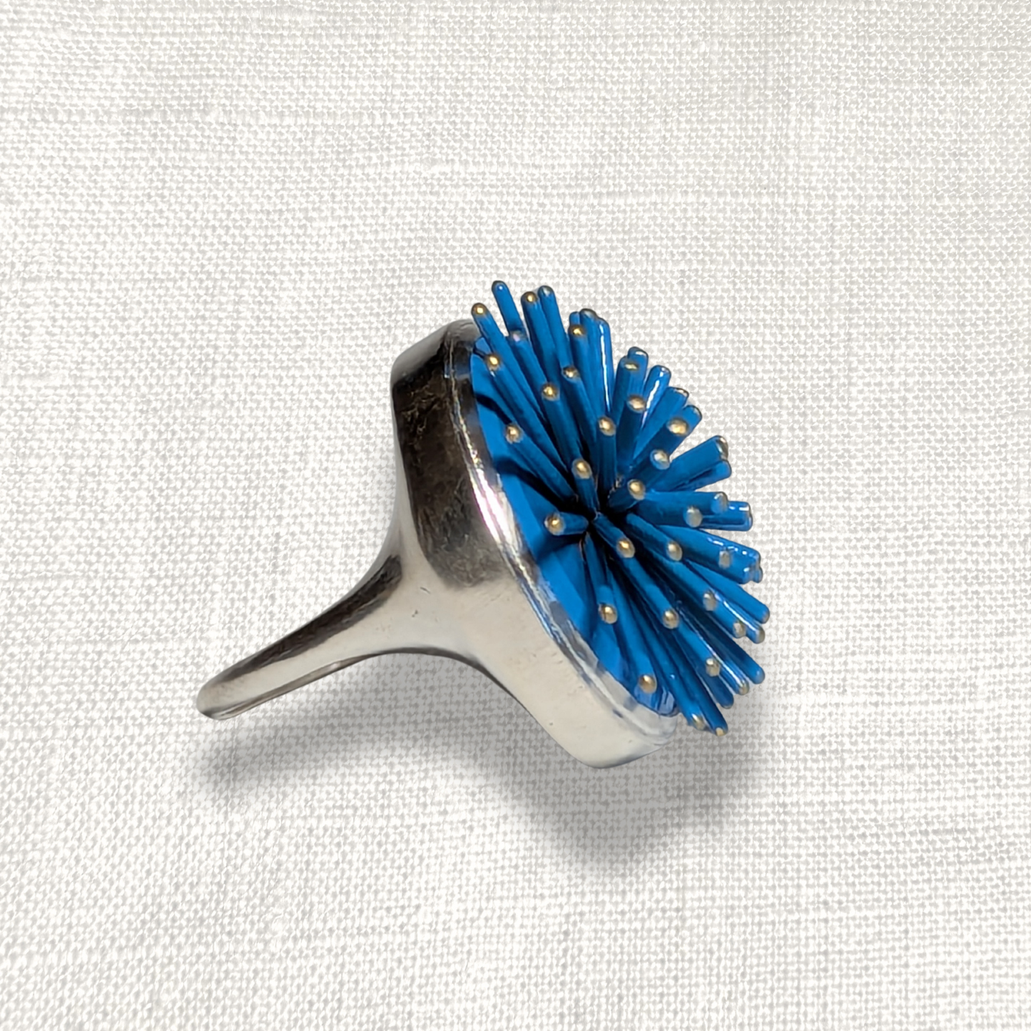 Blue spike ring - size 6.5