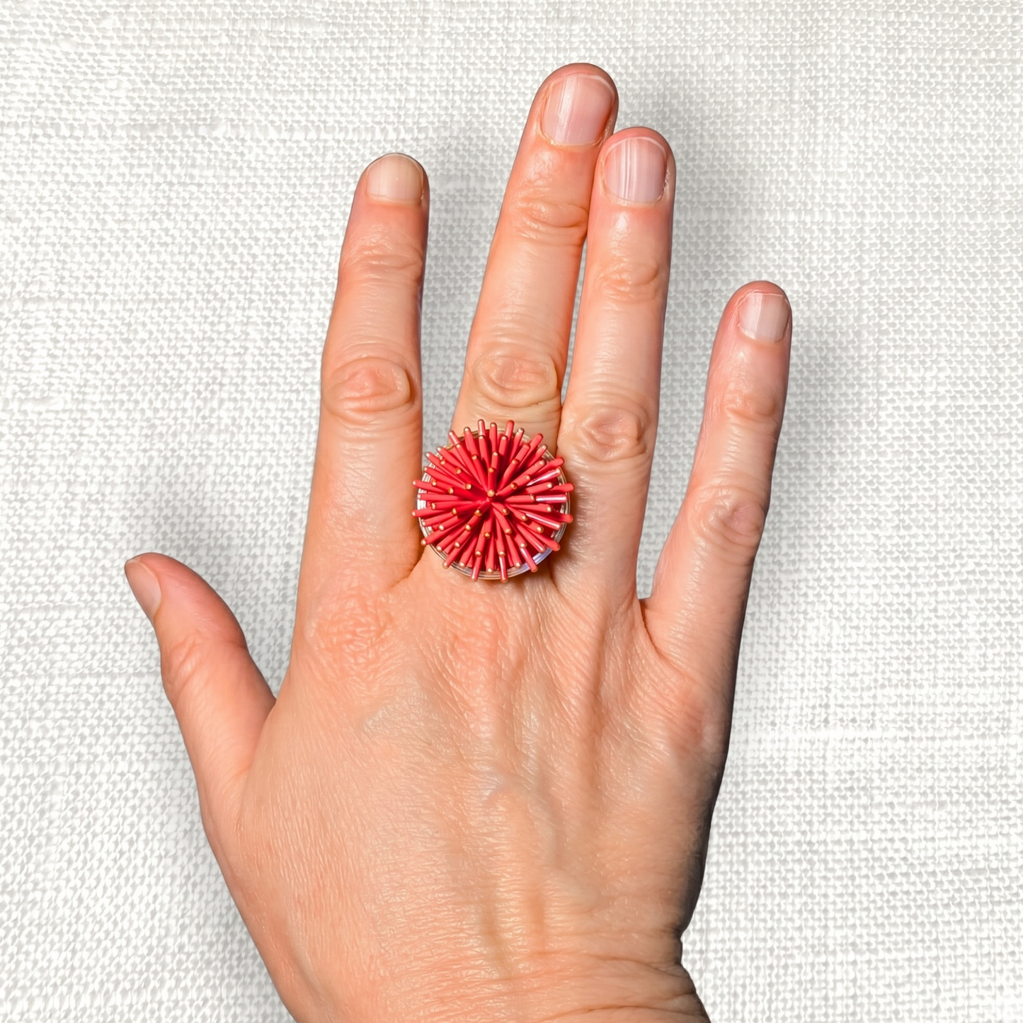 Spike ring - Hot pink