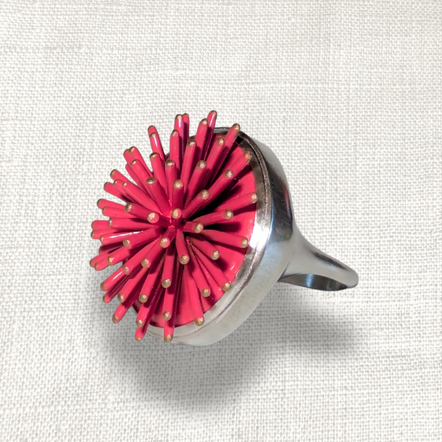 Spike ring - Hot pink